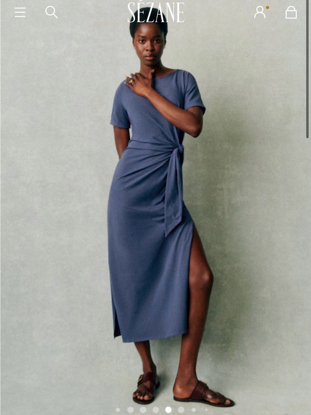 Sezane Pippa Dress in Washed Blue